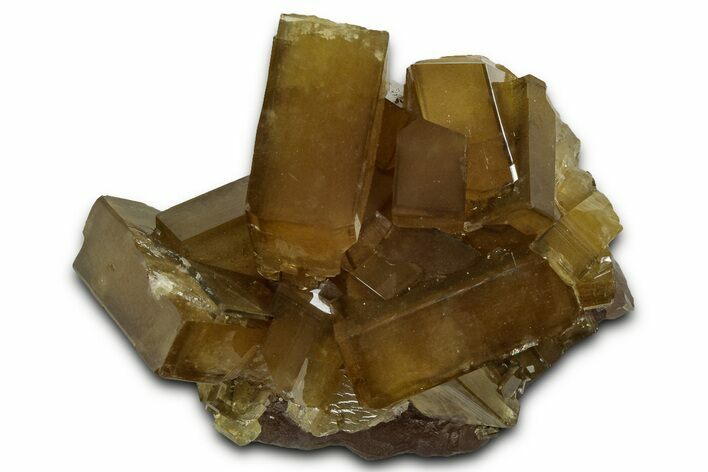 Golden Barite Crystals On Purple Fluorite - Xiefang Mine, China #350746